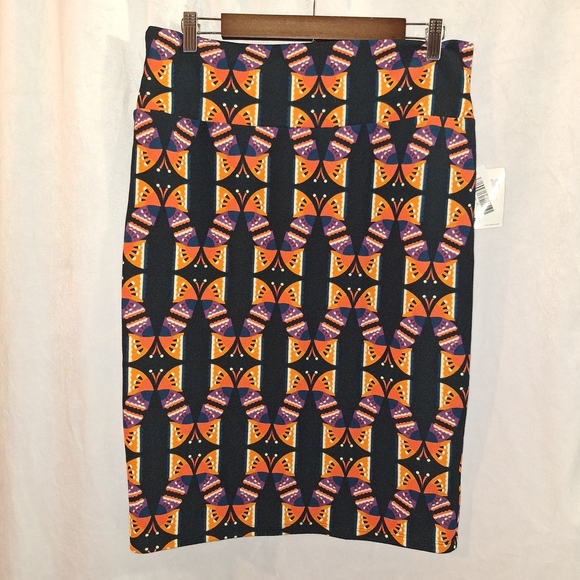 Stylish Orange and Purple Patterned Skirt - Picture 1 of 5